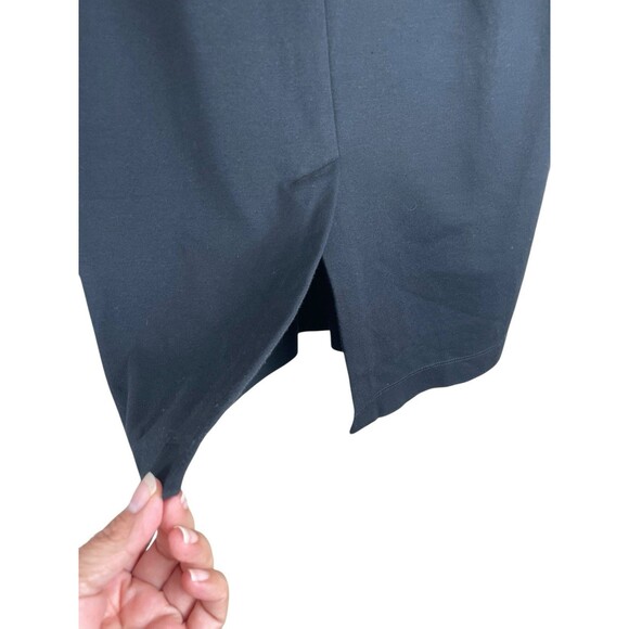 Eileen Fisher Pencil Skirt Black Size Small Viscose/Nylon Long Back Slit Capsule - Picture 4 of 9